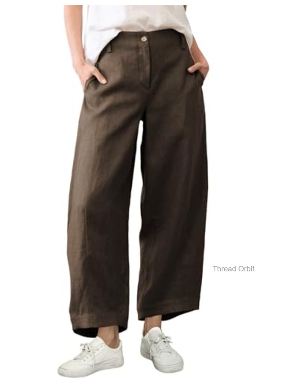 Linen Wide Leg Palazzo Pants with Pockets